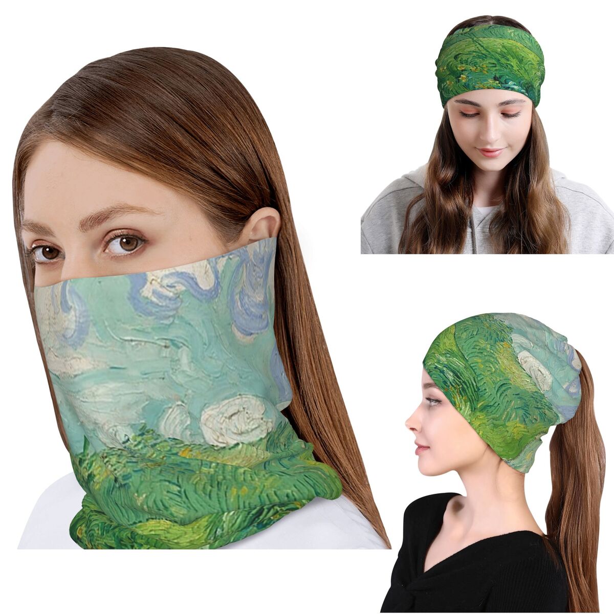Knit Beanie Hat Warm - Yeşil Buğday Tarlaları, Auvers, Vincent Van