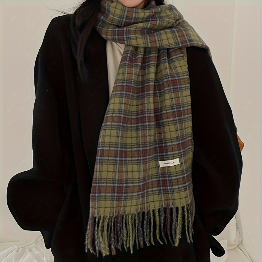 Vintage Yeşil Ekose Püskül Eşa - Cashmere Pashmina Wrap incelemesi ve fiyatı