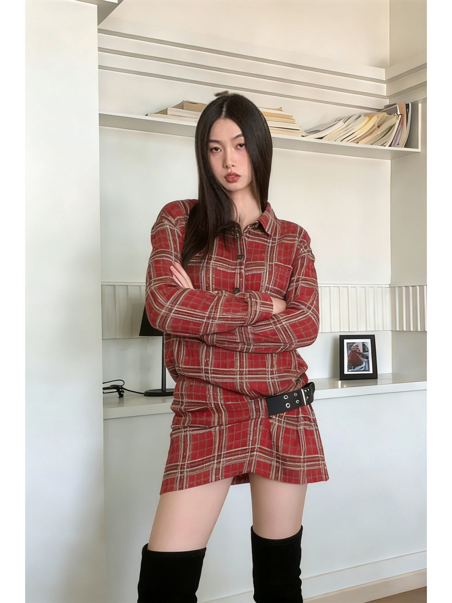 Punk Ekose Flanel Gömlek Elbis - Flannel Shirt Lined incelemesi ve fiyatı